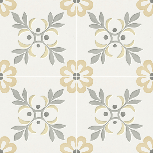 Carrelage décoratif Llevant Yellow Garden 22x22 cm