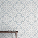 Carrelage effet ciment Havana Silver Ornate 22,3x22,3 cm