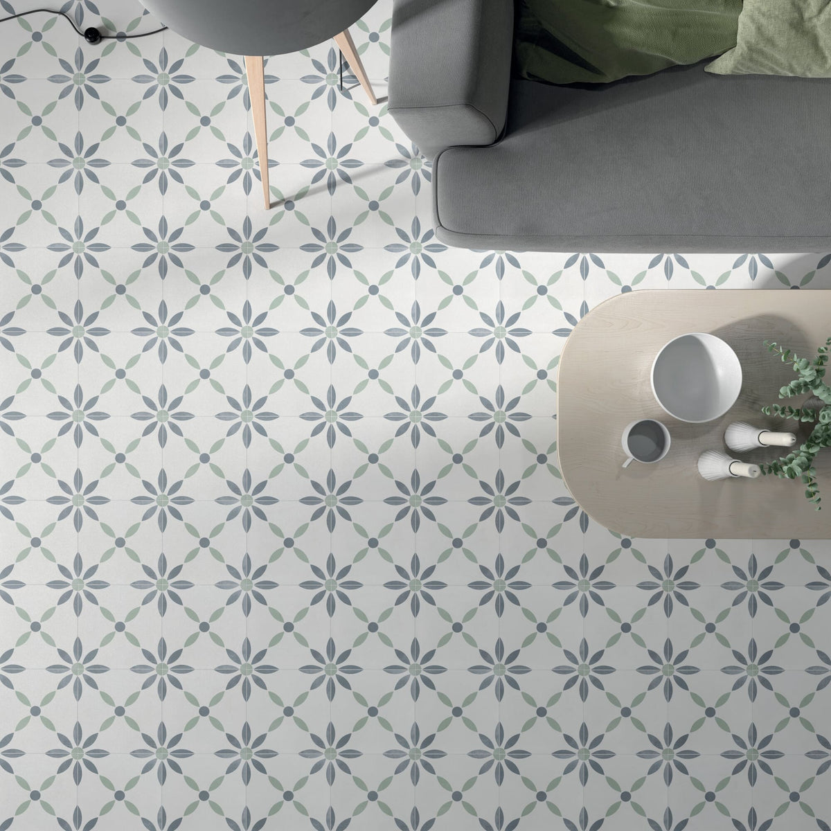 Carrelage floral Havana White Flower 22,3x22,3 cm