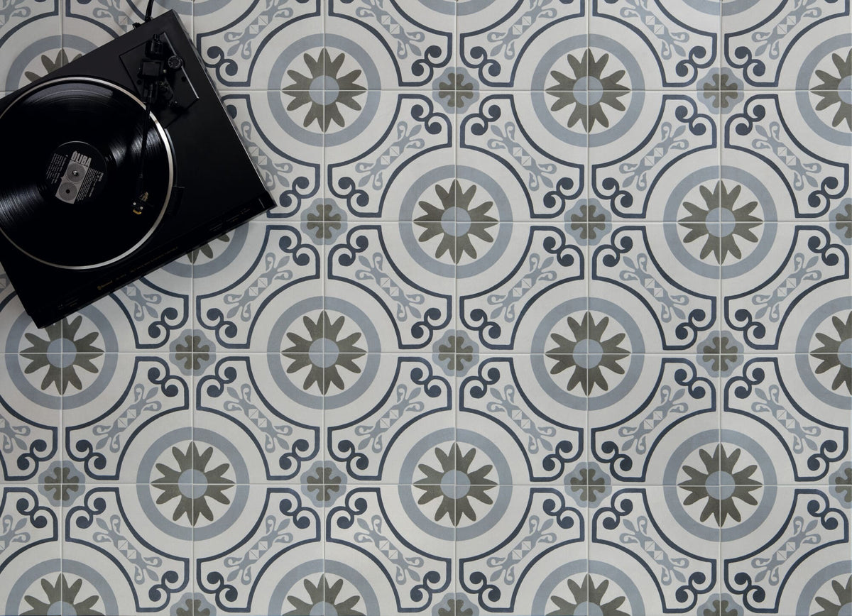 Carrelage décoratif Havana White Garden 22,3x22,3 cm