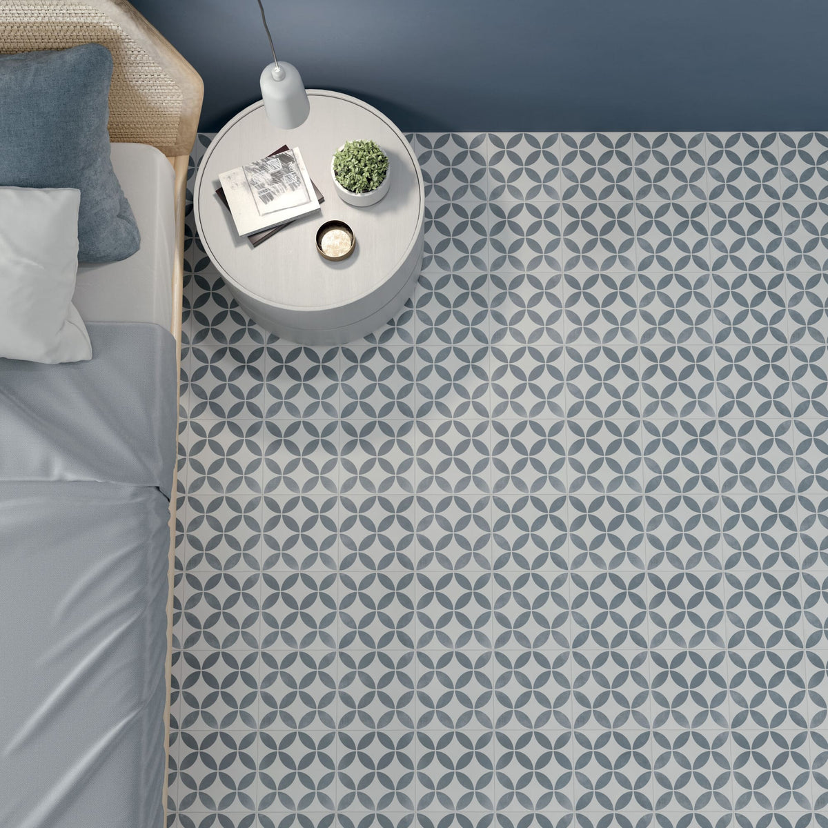 Carrelage graphique Havana White Petals 22,3x22,3 cm