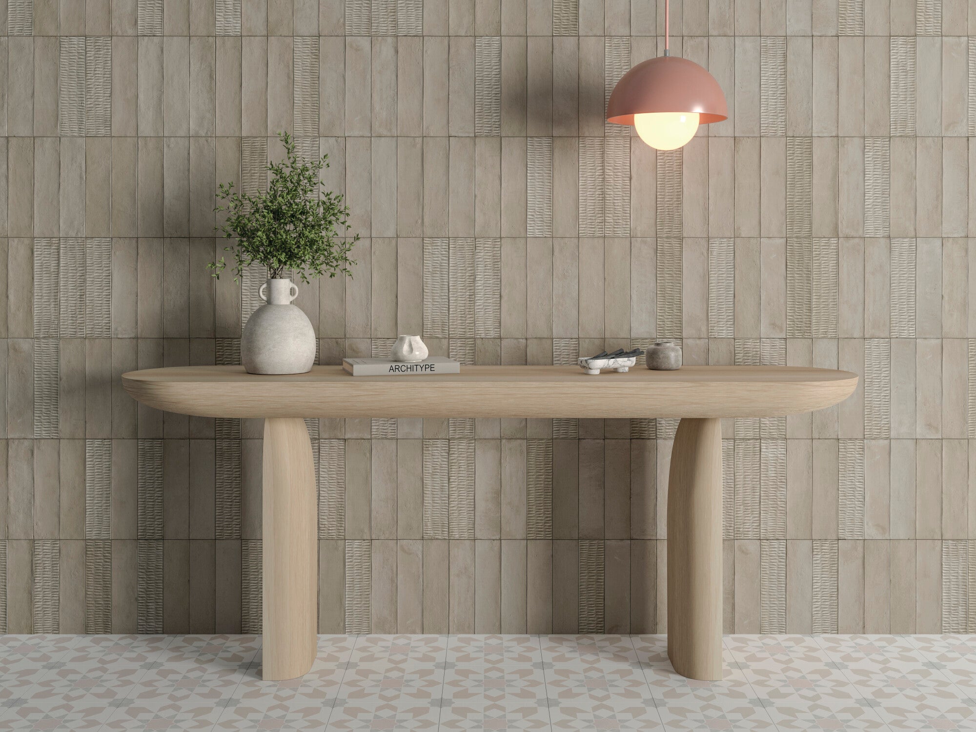 Carrelage imitation zellige LAGOON TAUPE 6x24 cm