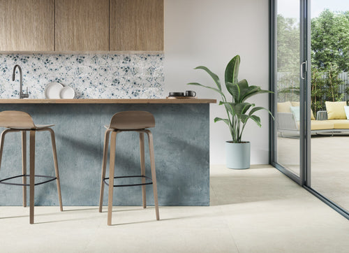 Carrelage imitation béton MERAKI BLUE 90X90 cm
