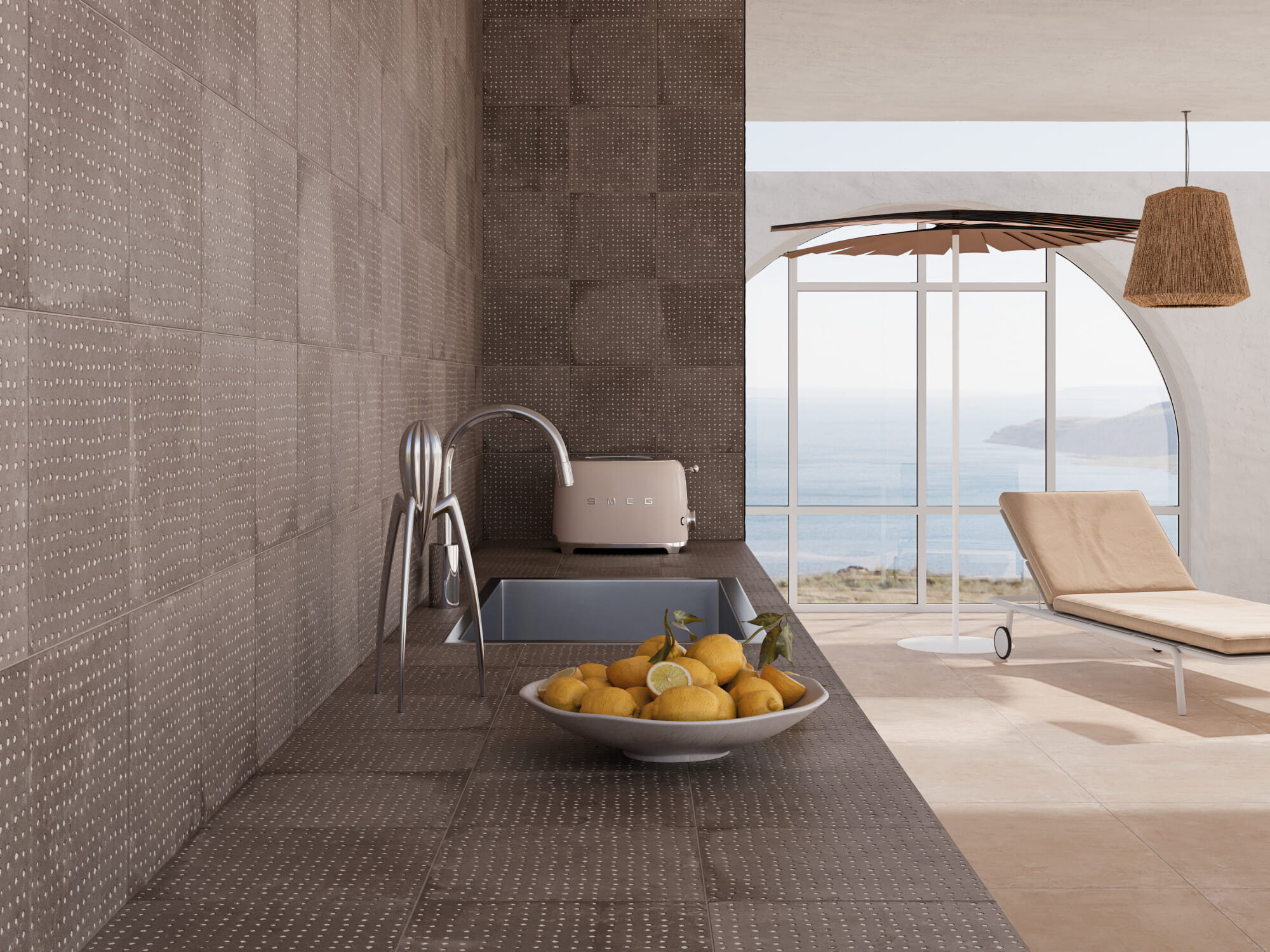 PANGEA CHOCOLATE SPOT carrelage décoratif mat 22,3x22,3