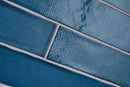Faïence brillante Pasadena Blue 7,5x30 cm