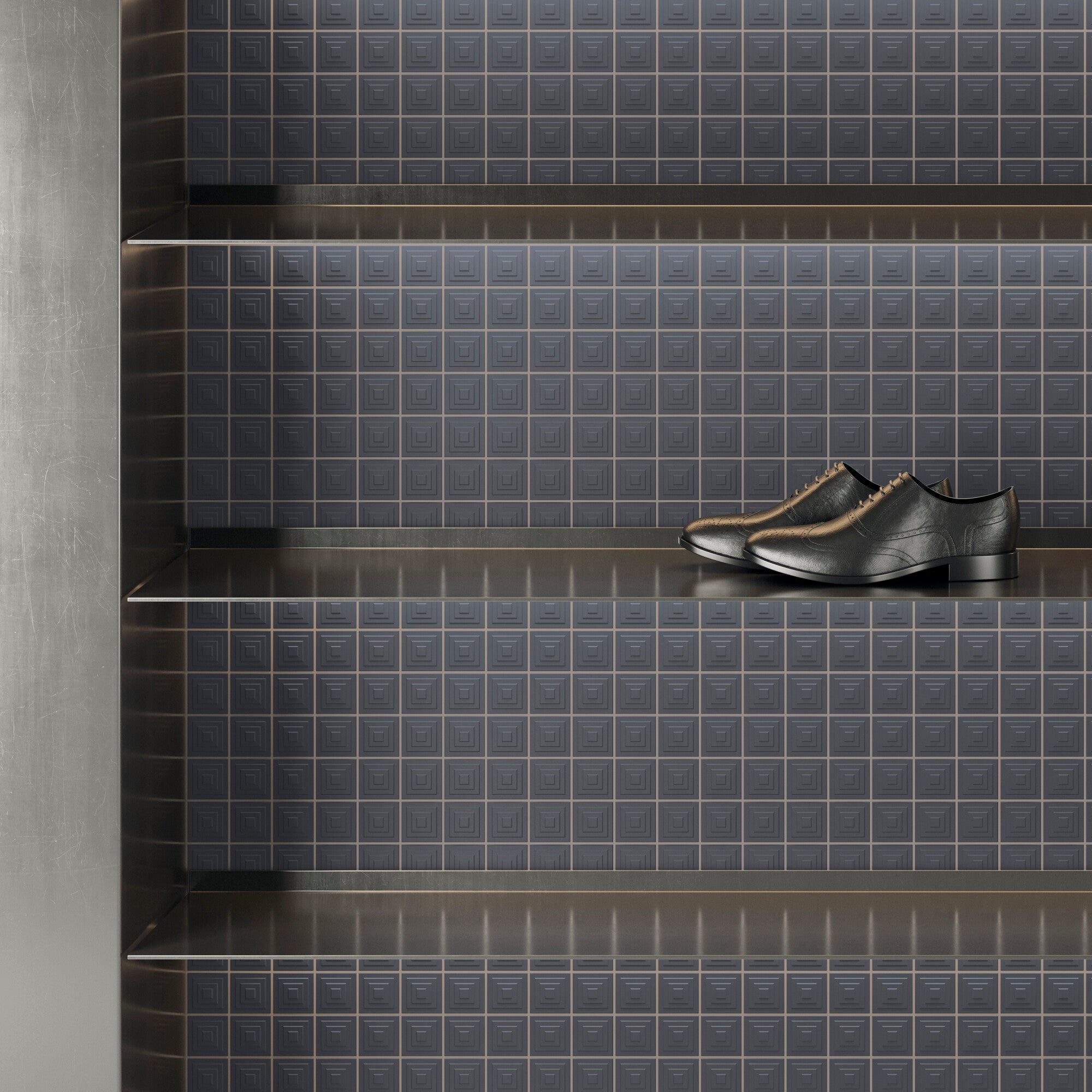 Faïence murale relief Pique Mosaic Anthracite 20x40 cm