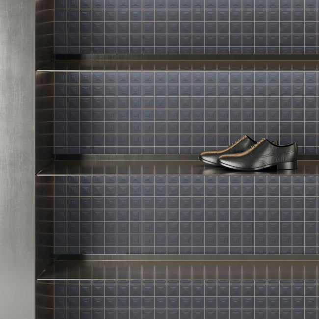 Faïence murale relief Pique Mosaic Anthracite 20x40 cm