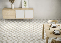 Carrelage imitation ciment PROVENZA GREEN FLOWER 22X22