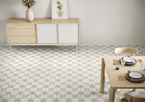 Carrelage imitation ciment PROVENZA GREEN FLOWER 22X22