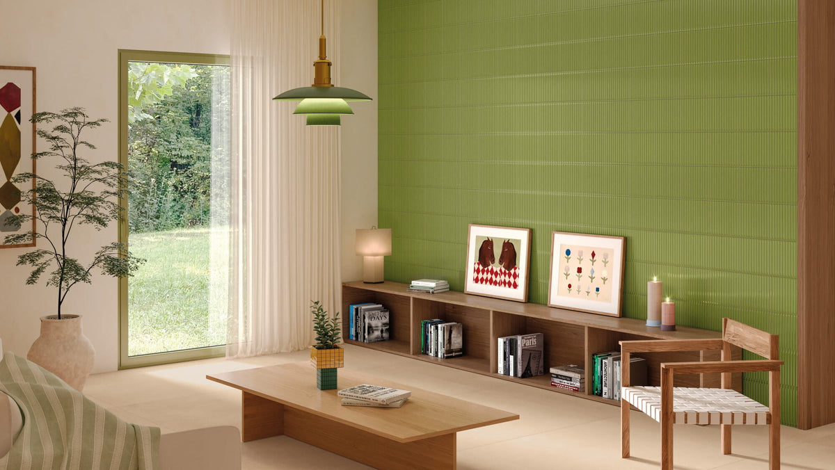 Faïence effet KitKat Pulse Green brillante 20x20 cm