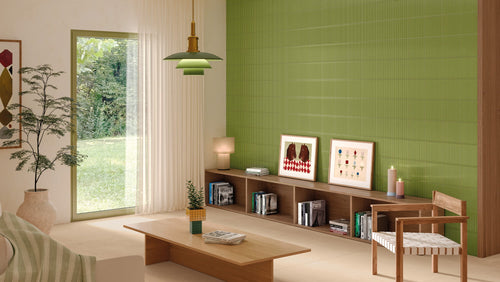 Faïence effet KitKat Pulse Green brillante 20x20 cm
