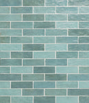 Riad Aqua – Faïence murale turquoise brillante 6,50x20 cm