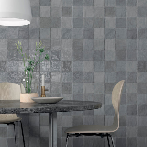 Carrelage imitation zellige RIAD GREY 10x10 - 0.60 m² par boîte