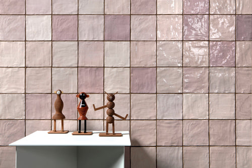 Carrelage imitation zellige RIAD PINK 10x10 - 0.60 m² par boîte