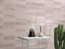 Riad Pink – Faïence murale rose poudré brillante 6,50x20 cm