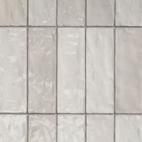 Riad White – Faïence murale blanche brillante 6,50x20 cm