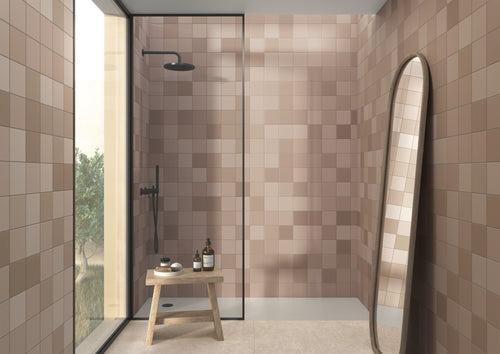 Carrelage uni mat Rubik Taupe 12x12 cm