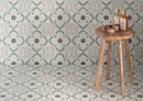 Carrelage décoratif Sirocco Green Flower 22,3x22,3 cm