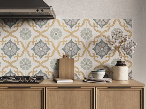 Carrelage imitation ciment SOROA AQUA 22x22 cm - 0.65m²/colis