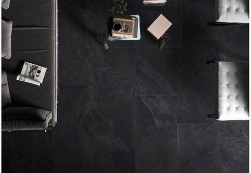 Carrelage effet pierre Slash Anthracite 30,4x61 cm