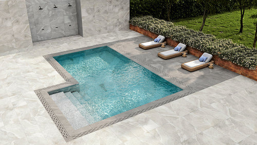 Dalle effet pierre Slash Ivory 2 cm 61x122 cm