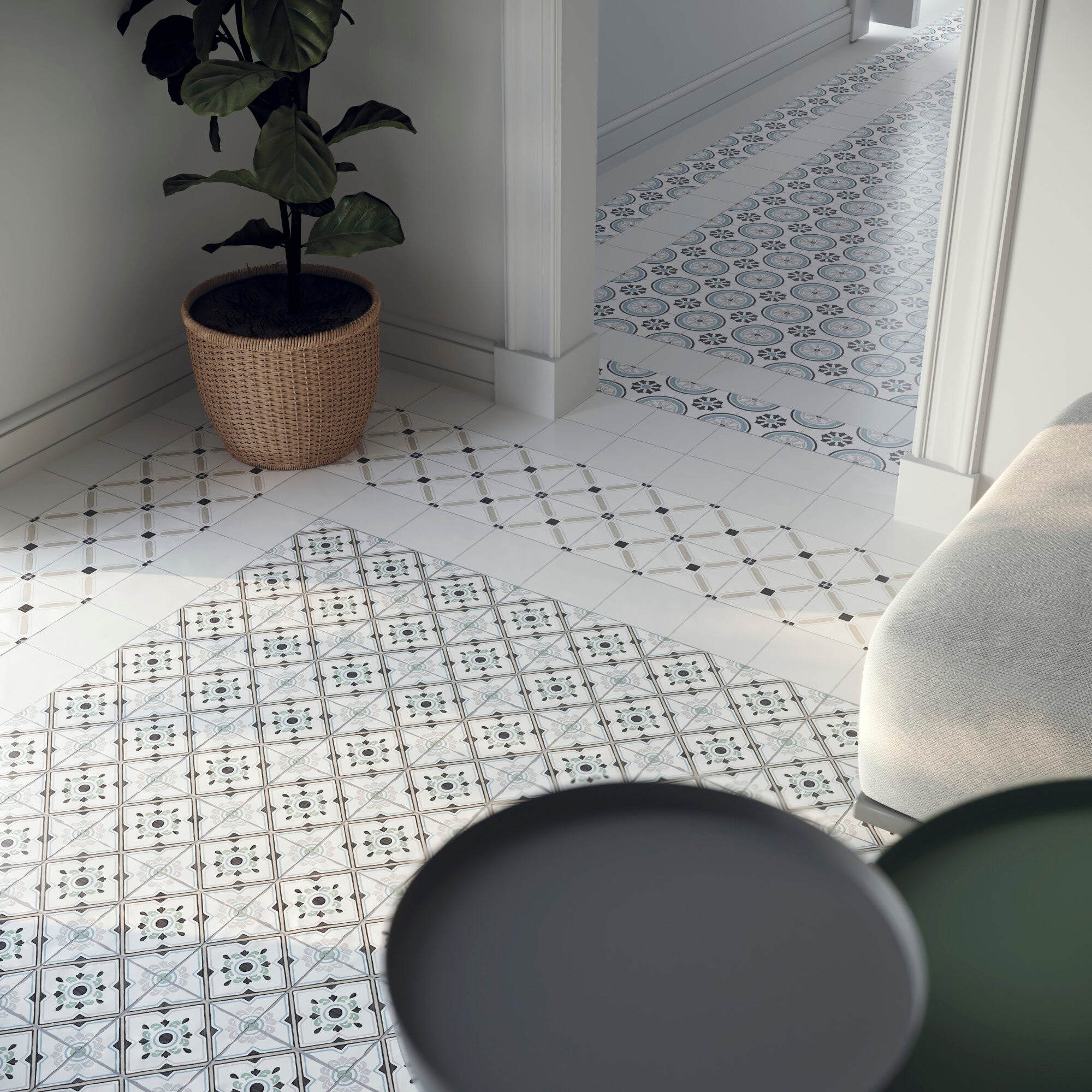 TANGER SAND CROSS : carrelage décoratif mat 12,3x12,3