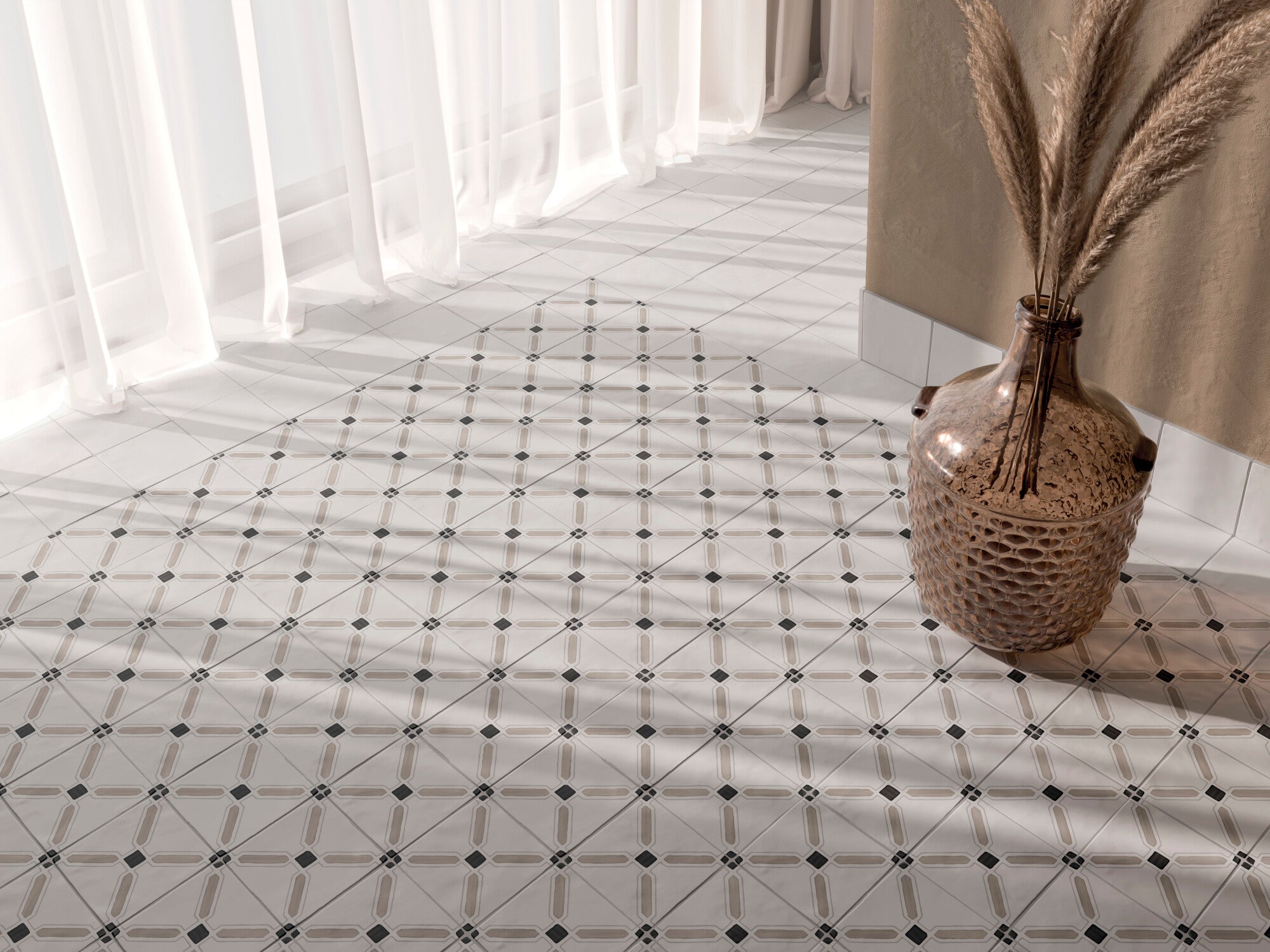 TANGER SAND CROSS : carrelage décoratif mat 12,3x12,3