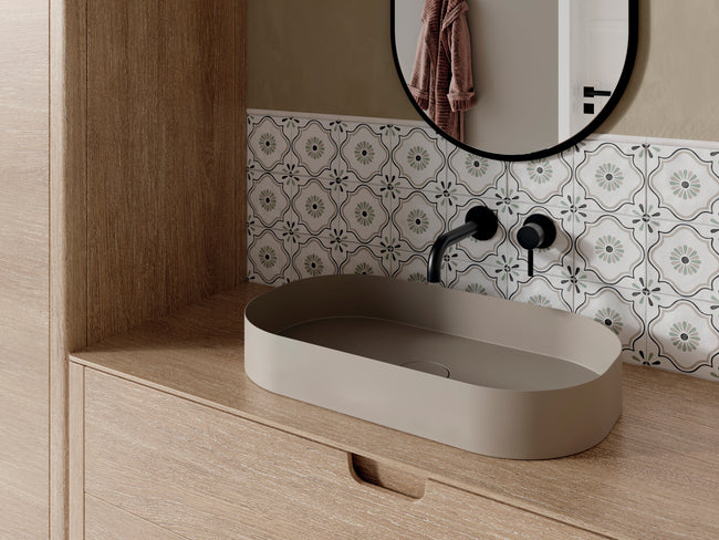 TANGER SAND FLOWER : carrelage décoratif mat 12,3x12,3