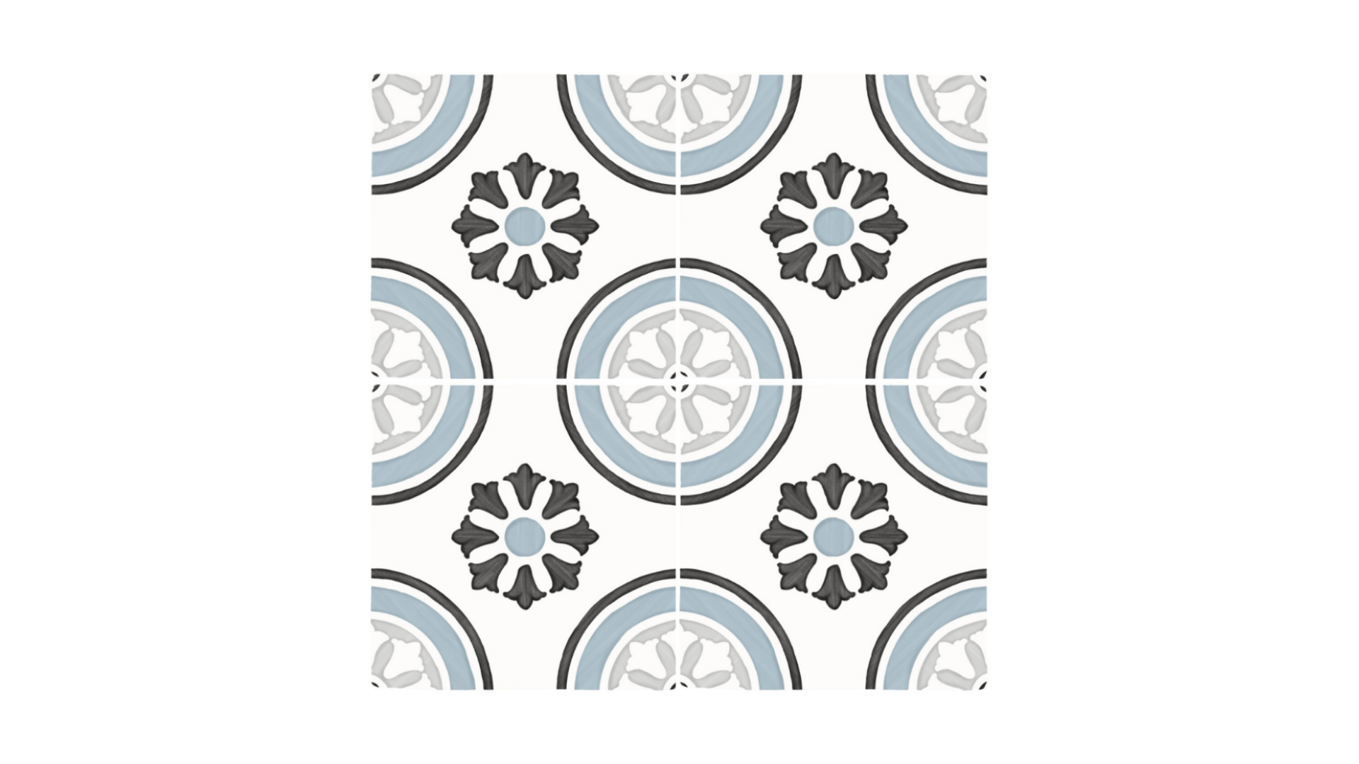 TANGER BLUE DAHLIA : carrelage décoratif mat 12,3x12,3