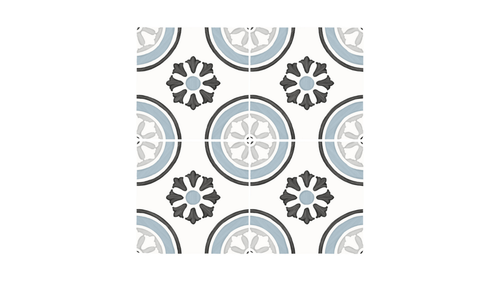 TANGER BLUE DAHLIA : carrelage décoratif mat 12,3x12,3