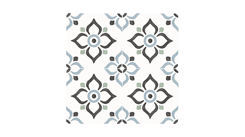 TANGER BLUE GARDEN : carrelage décoratif mat 12,3x12,3