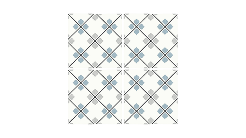 TANGER SILVER RHOMB : carrelage décoratif mat 12,3x12,3