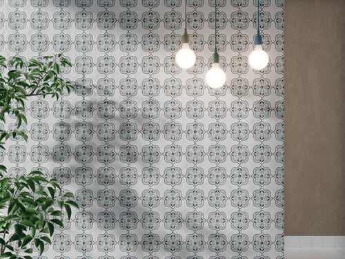 TANGER BLUE PETALS : carrelage décoratif mat 12,3x12,3