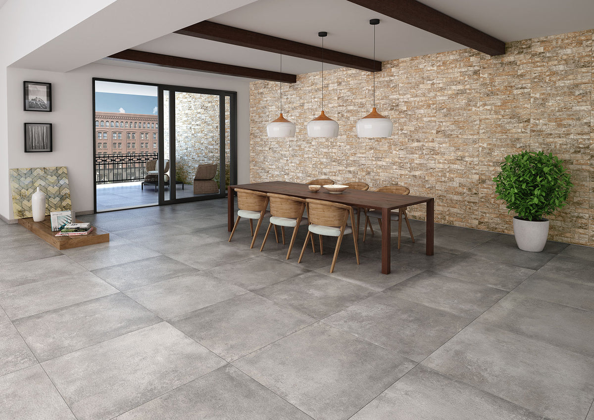 Carrelage effet béton et ciment Meteora Grigio 30,4x61 cm