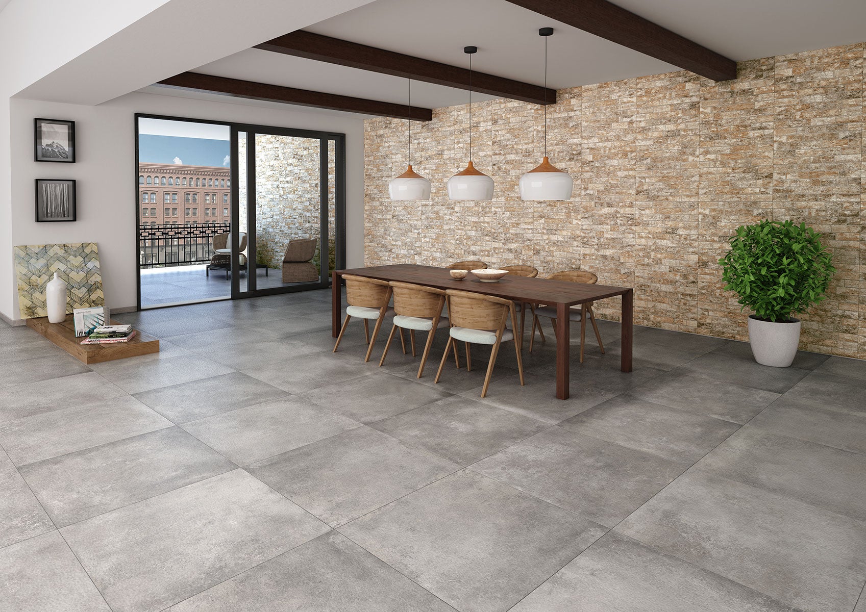Carrelage effet béton et ciment Meteora Grigio 30,4x61 cm