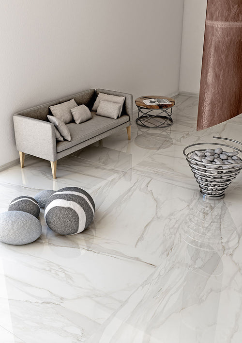 Carrelage effet marbre White Marble Calacatta Oro 122,2x122,2 cm