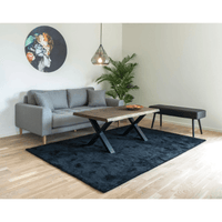 Table basse à bord ondulé, chêne fumé, nature 70x120x50 cm