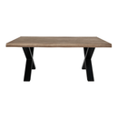 Table basse à bord ondulé, chêne fumé, nature 70x120x50 cm
