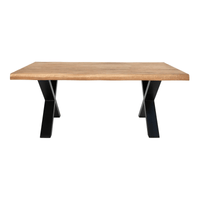 Table basse à bord ondulé, chêne, nature 70x120x50 cm