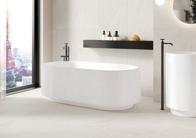 Carrelage extérieur effet pierre Cortina Stone Avorio antidérapant 122,2x122,2 cm