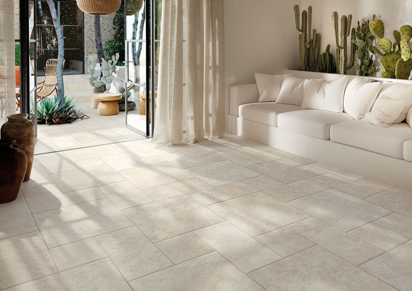 Carrelage effet pierre calcaire La Leccese Avorio Multiformat