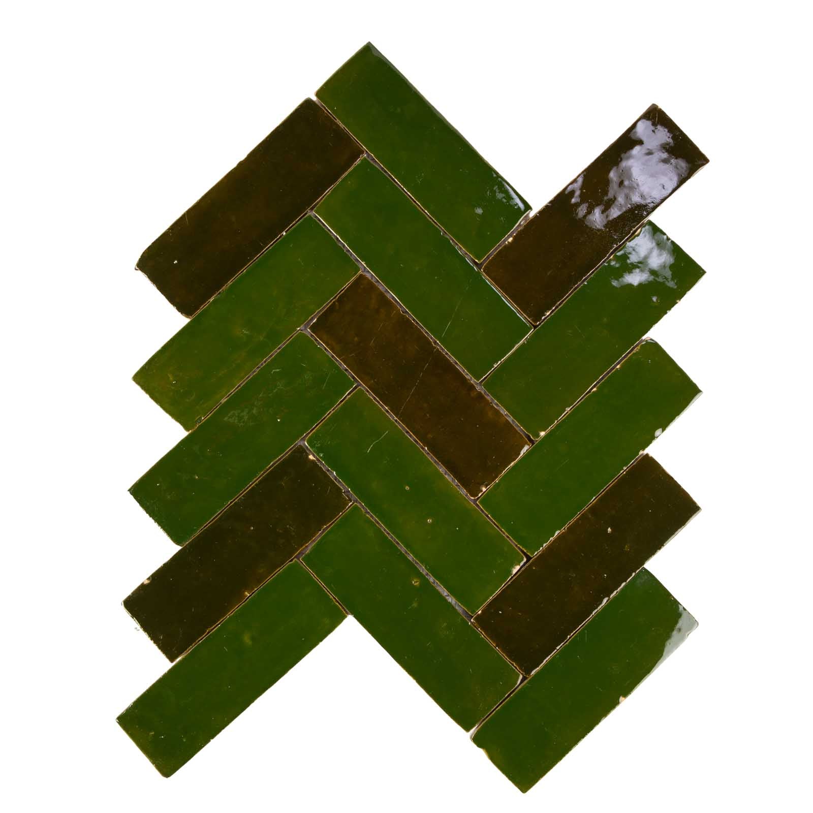 VERITABLE ZELLIGE BEJMAT VERT MIX 4,7X14,5