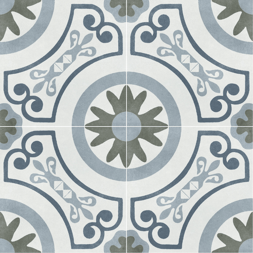 Carrelage décoratif Havana White Garden 22,3x22,3 cm