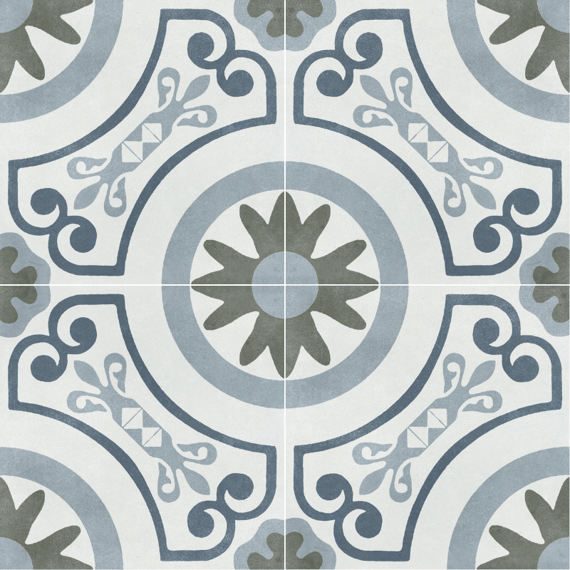 Carrelage décoratif Havana White Garden 22,3x22,3 cm