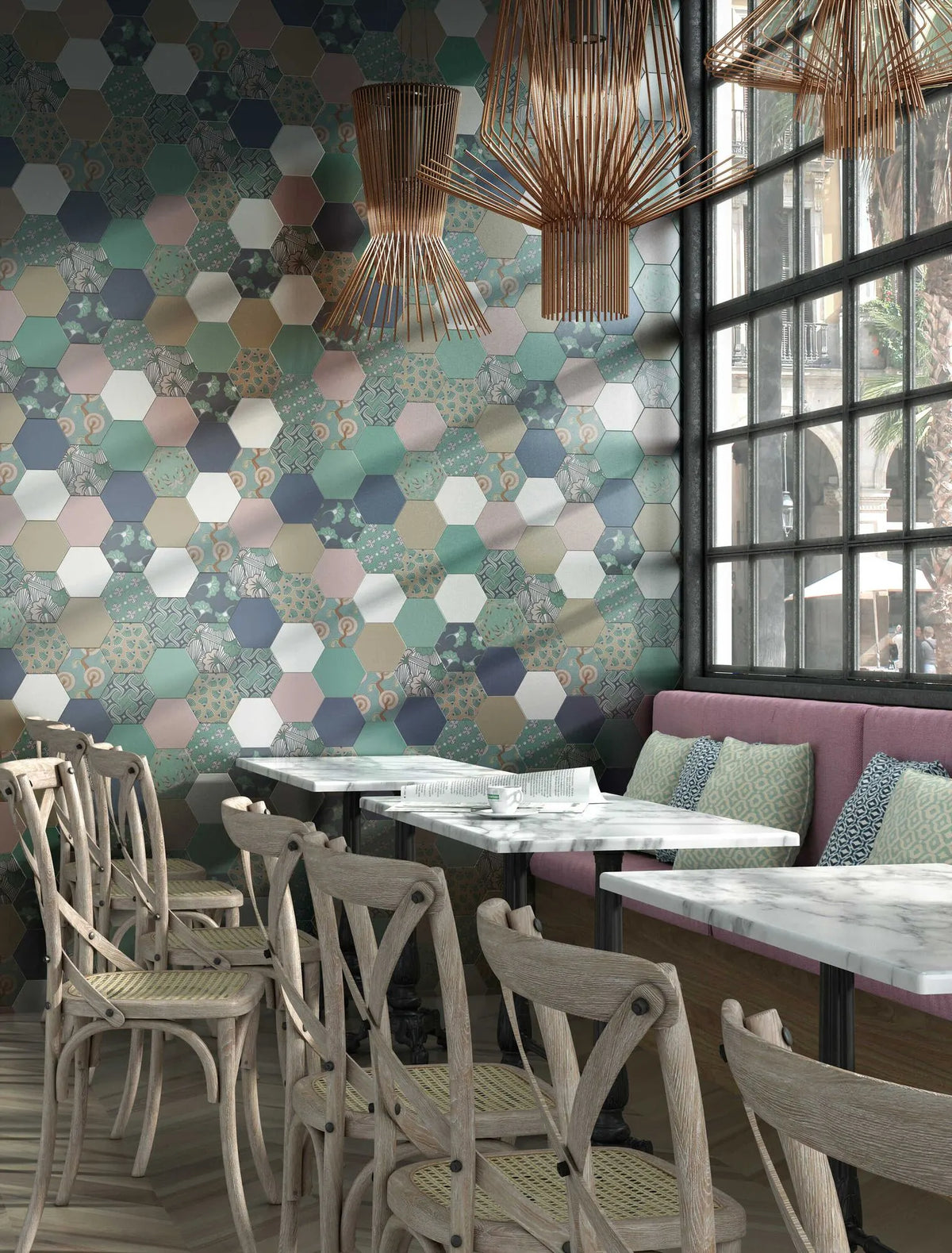 Carrelage effet hexagonal Good Vibes Décor 5 14x16 cm – vue d’ambiance 2
