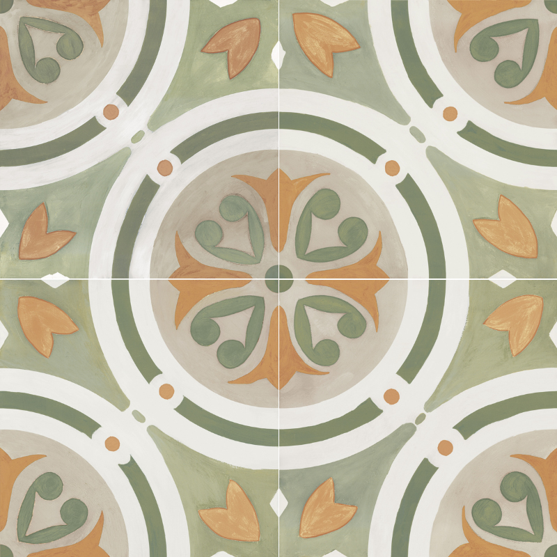 Carrelage carreau de ciment Amber Green 22x22 cm