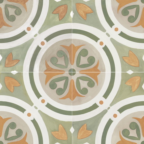 Carrelage imitation ciment AMBER GREEN 22x22 cm - 0.65m²/colis