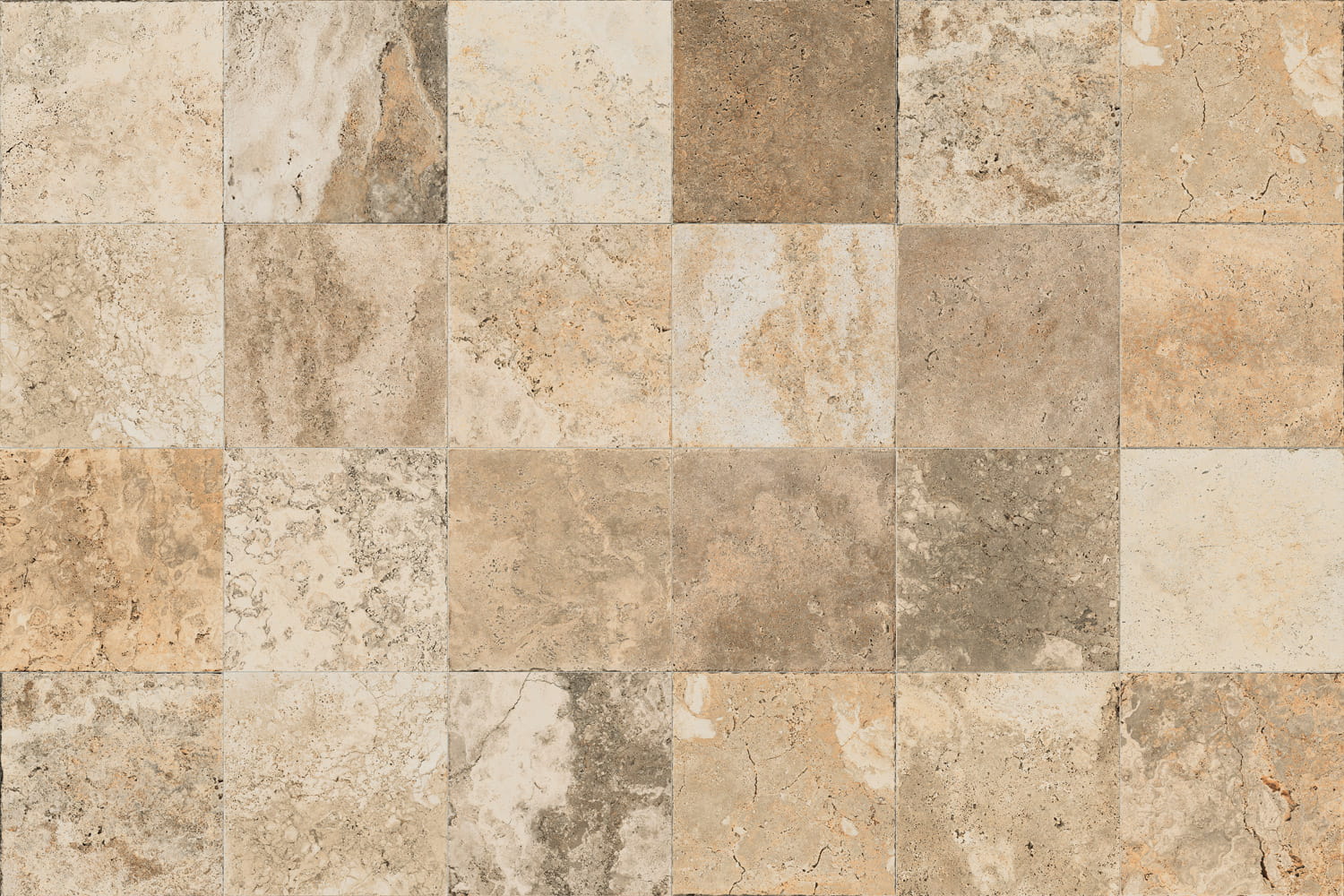 Carrelage imitation travertin - Aurum Artis 60x60 - 1.44 m²/colis
