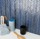 Mosaïque Mallas CHEVRON BLUE 28,3x27,7 cm – visuel fournisseur 1