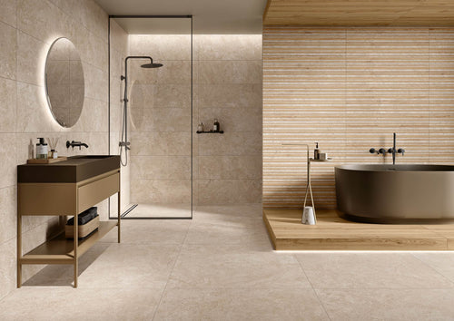 Carrelage effet pierre - Elan blanc 100x100